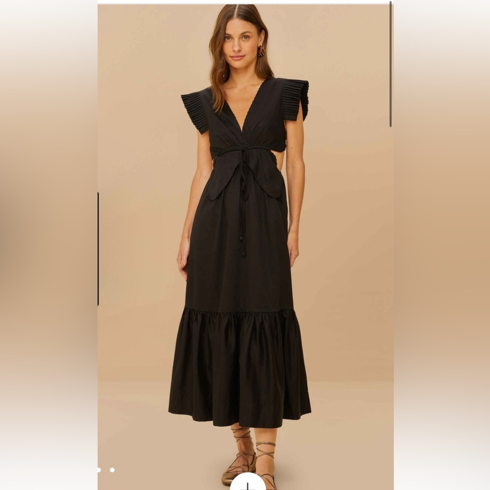 FARM Rio Black Butterfly Midi Dress​